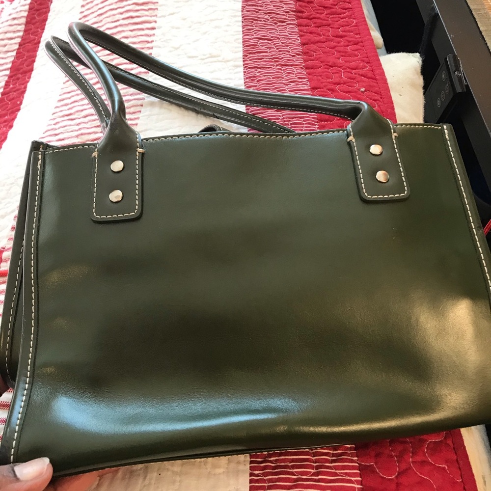 Wilson’s Leather Dark Green Satchel Bag - Picture 12 of 15